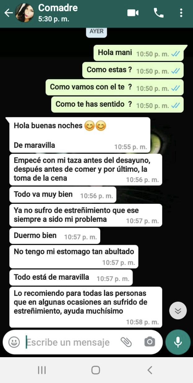 Captura de conversación sobre digestión